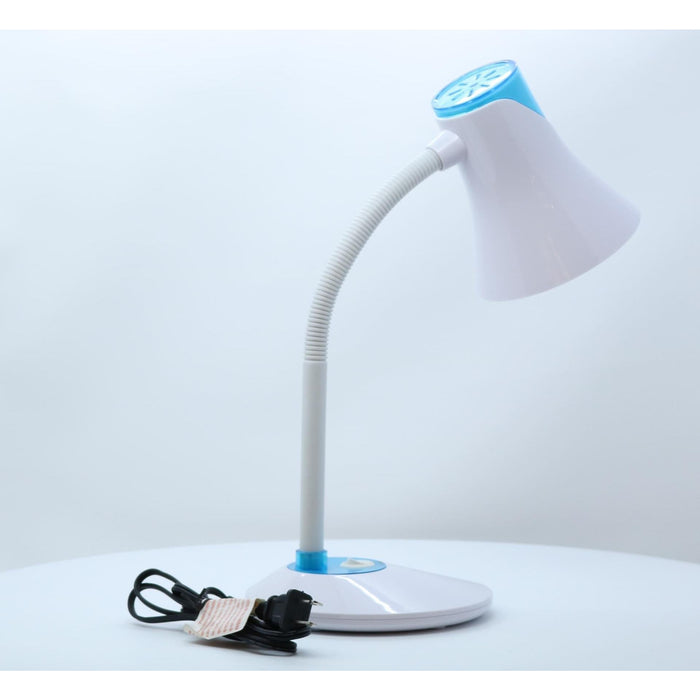 LAMP. ESCRITORIO BLANCO Y AZUL 1L E27 9W