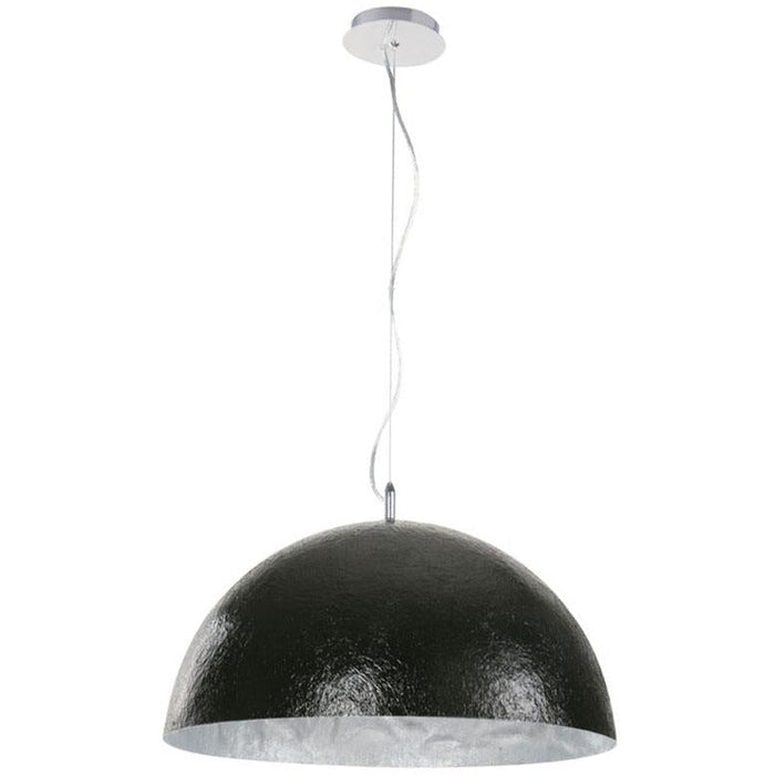 LAMP. COLGANTE NEGRO Y PLATEADO 3L E27 60W