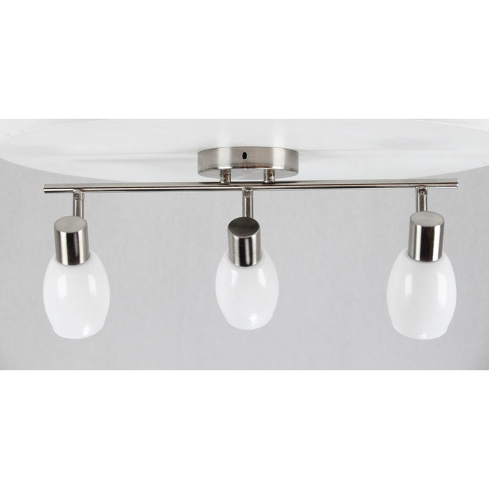 LAMP. TECHO REFLECTORA NÍQUEL SATINADO 3L E14 40W