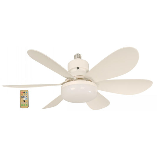 VENTILADOR MINI LED TECHO BLANCO DC 20" 17W 100-240V 3000K-6500K SOCKET E27 C/R