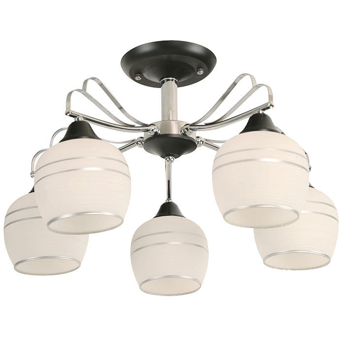 Lámpara Techo Cromo+Negro 5L E27 40W