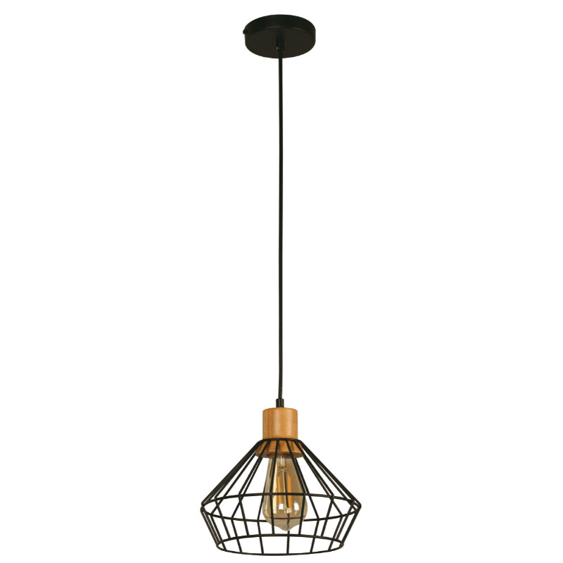 LAMP. COLGANTE NEGRO 1L E27 60W