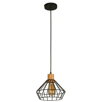 LAMP. COLGANTE NEGRO 1L E27 60W