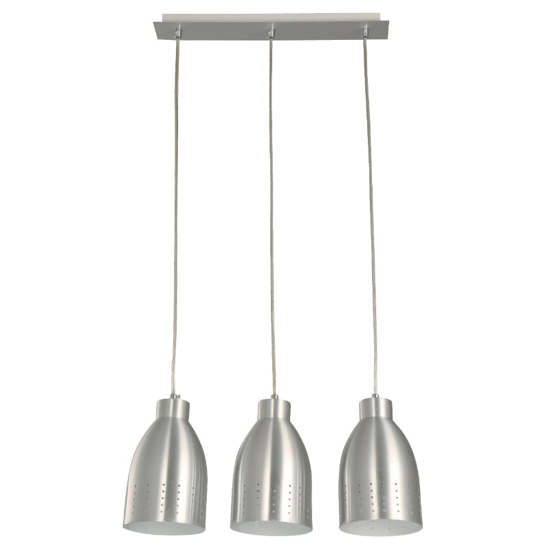 LAMP. COLGANTE NÍQUEL SATINADO 3L E27 60W