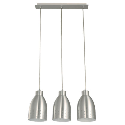 LAMP. COLGANTE NÍQUEL SATINADO 3L E27 60W