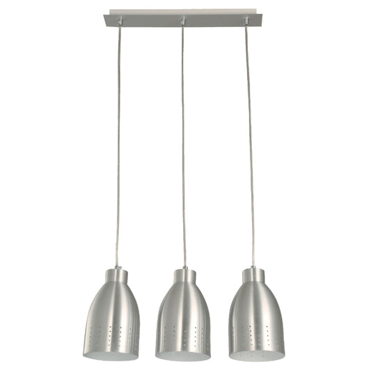 LAMP. COLGANTE NÍQUEL SATINADO 3L E27 60W