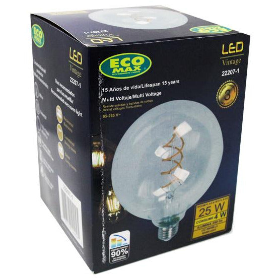 BOMBILLO LED FILAMENTO G125 E27 4W 85-265V 2200K