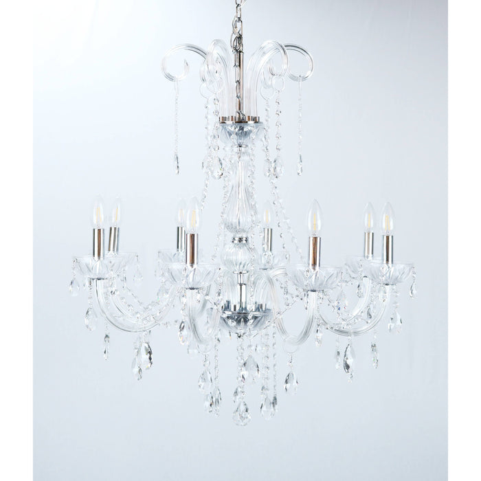 LAMP. COLGANTE CROMO 8L E14 60W
