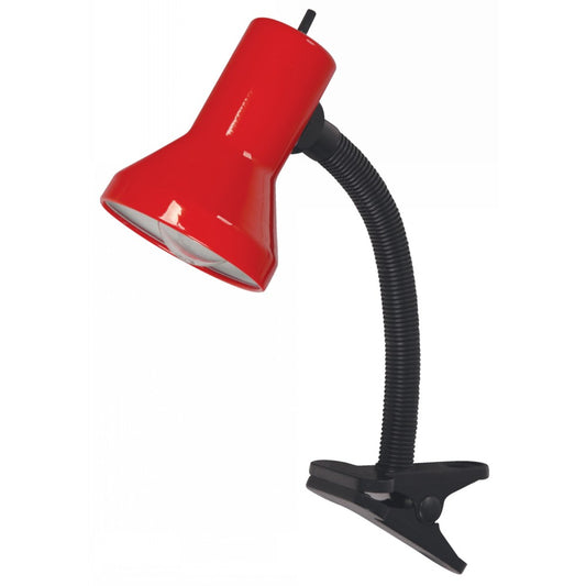 LAMP. ESCRITORIO DE HORQUILLA ROJO Y NEGRO 1L E27 40W