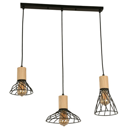 LAMP. COLGANTE NEGRO 3L E27 60W