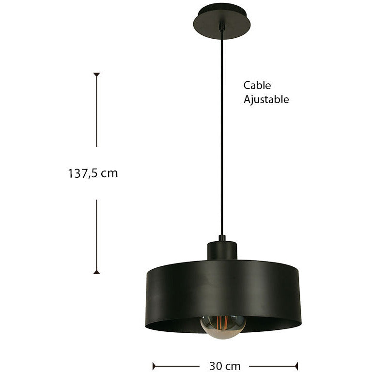 LAMP. COLGANTE NEGRO 1L E27 40W