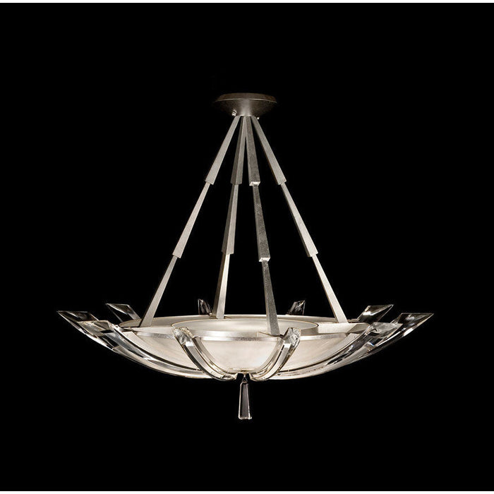 LAMP. COLGANTE CRISTAL ROUND VOL PLATEADO 3L E27 60W