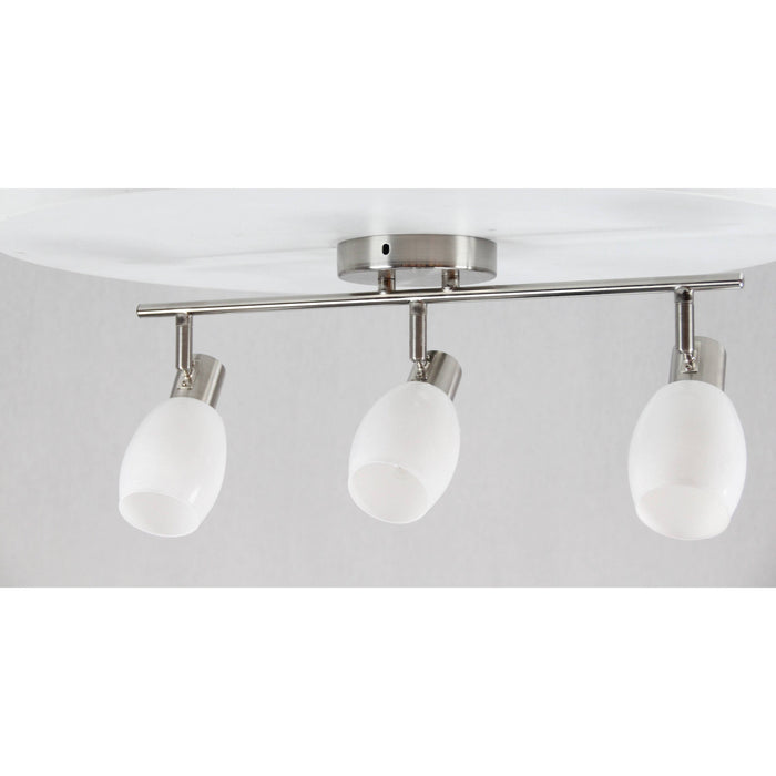 LAMP. TECHO REFLECTORA NÍQUEL SATINADO 3L E14 40W