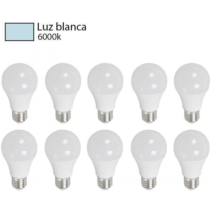 BOMBILLO LED A55 E27 5W 100-240V 6000K 10 PIEZAS