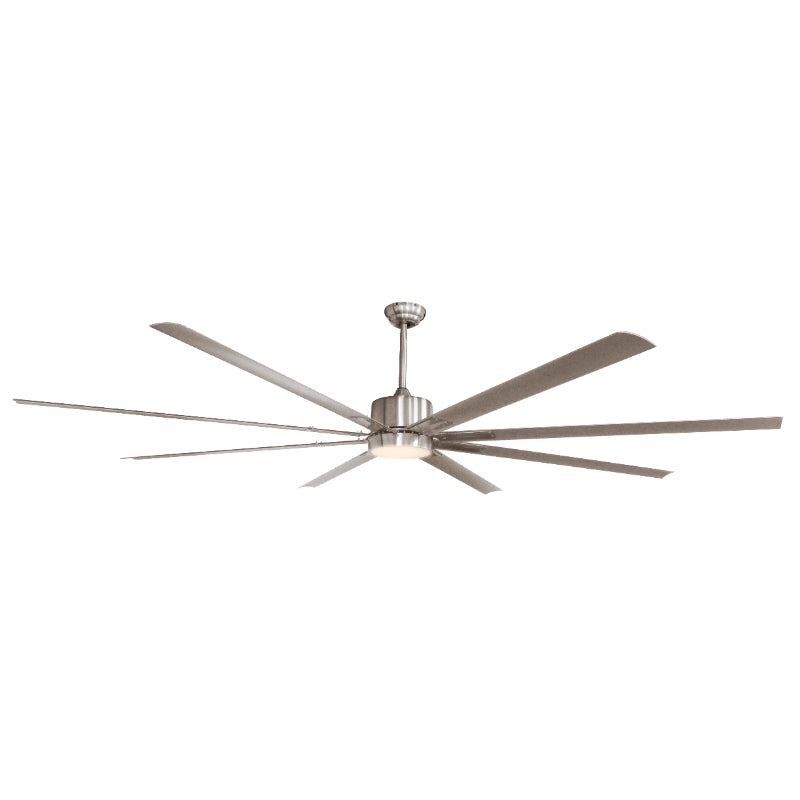 VENTILADOR LED DE TECHO 96" NÍQUEL SATINADO 1L 24W 3000K CON CONTROL REMOTO (DC MOTOR)