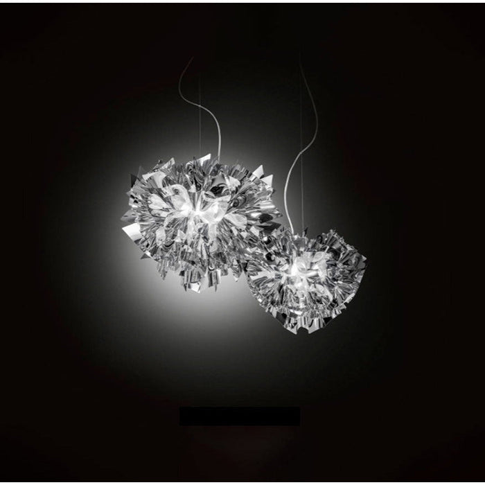 LAMP. COLGANTE VELI PLATEADO 2L E27 8W