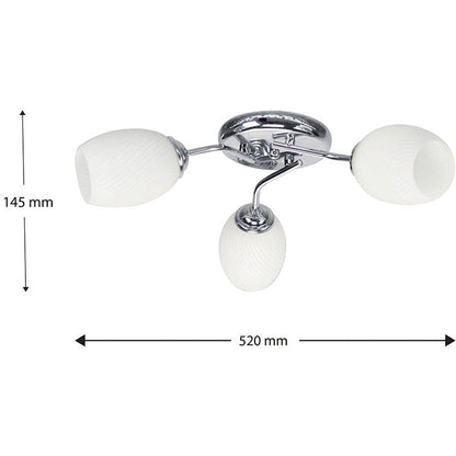 LAMP. TECHO CROMO 3L E27 40W