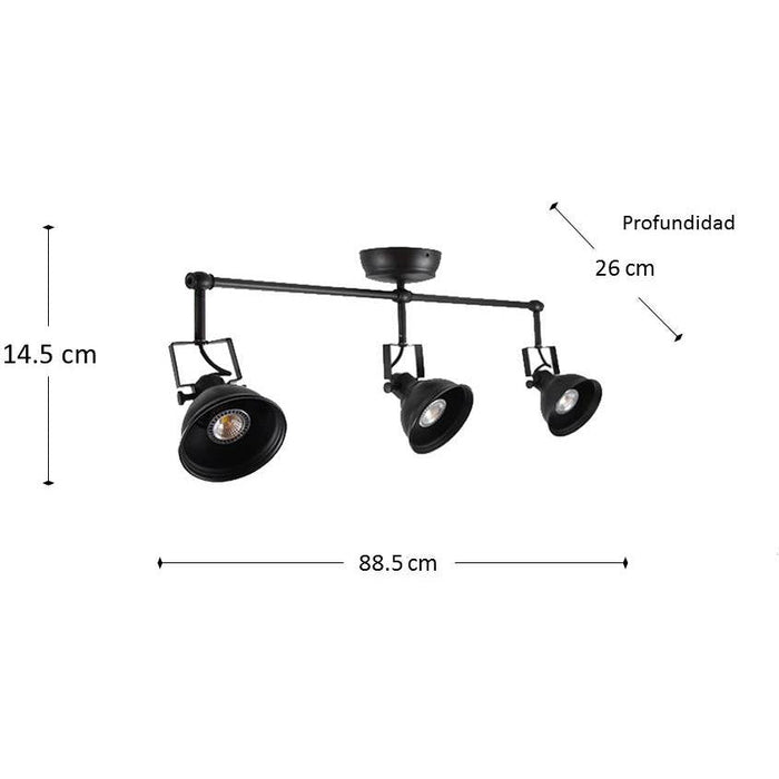 LAMP. TECHO REFLECTORA BRONCE 3L GU10 50W