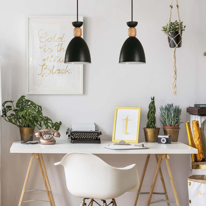 LAMP. COLGANTE NEGRO 1L E27 40W