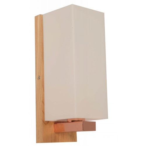 Lámpara Pared Madera+Cobre 1L E27 40W