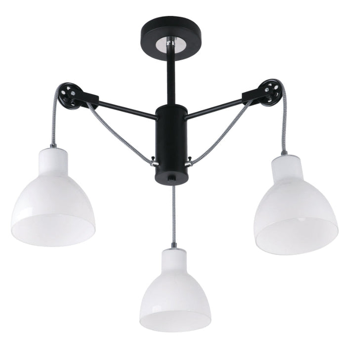 Lámpara Techo Negro 3L E27 60W