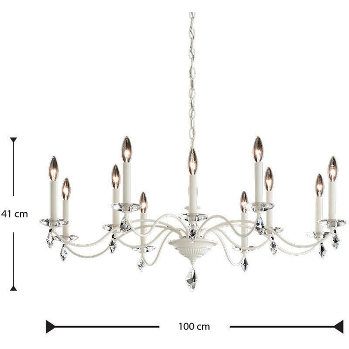 LÁMPARA COLGANTE MODIQUE CHANDELIER BLANCO 12L G9 60W DIM