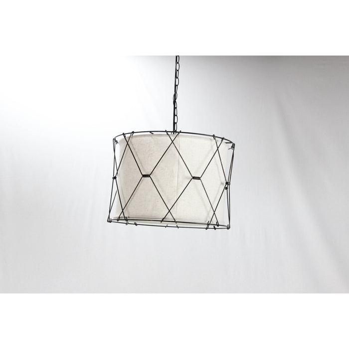 LAMP. COLGANTE NEGRO Y DORADO 1L E27 100W