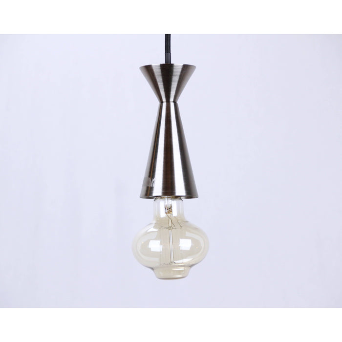 LAMP. COLGANTE NÍQUEL SATINADO 1L E27 60W