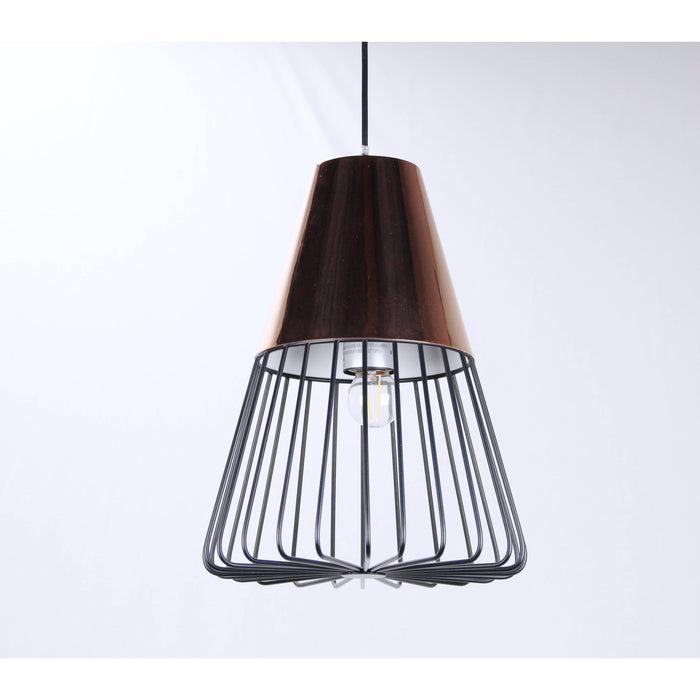 LAMP. COLGANTE COBRE 1L E27 60W