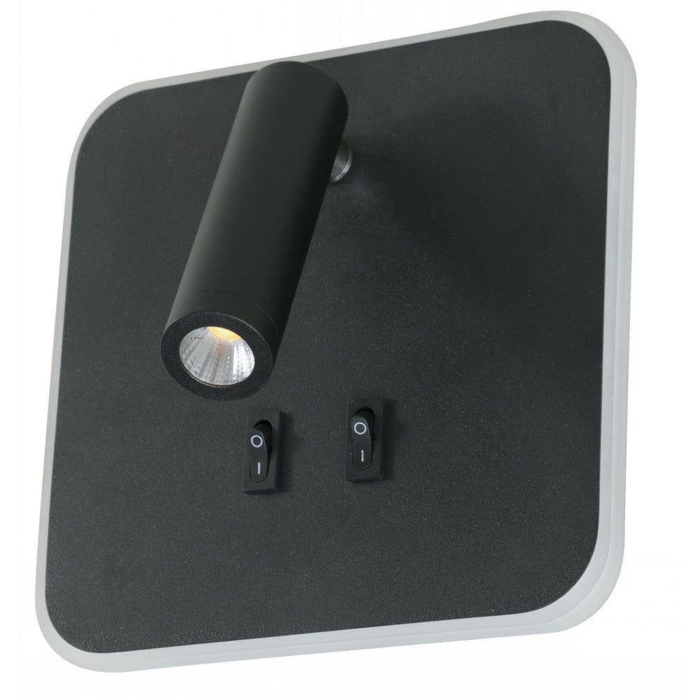 LAMP. LED PARED NEGRO 1L 15W 100-240V 4000K
