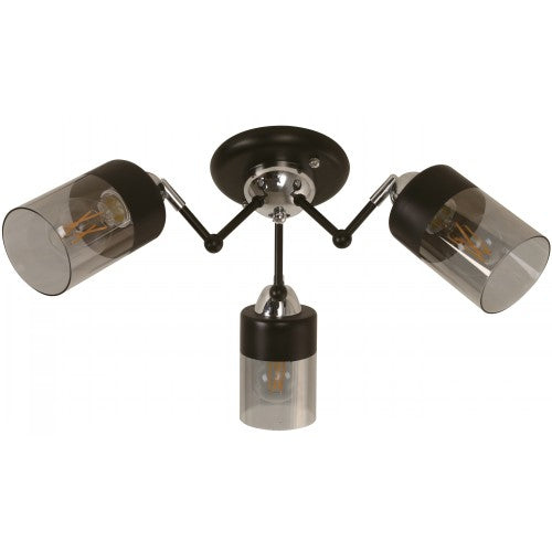 Lámpara Techo Negro 3L E27 40W