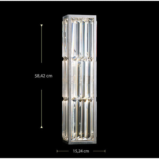 LAMP. PARED CRISTAL ENCHANTMENT SCONCE PLATEADO 2L E14 60W