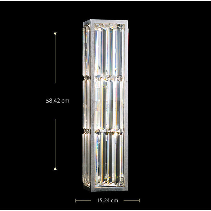 LAMP. PARED CRISTAL ENCHANTMENT SCONCE PLATEADO 2L E14 60W