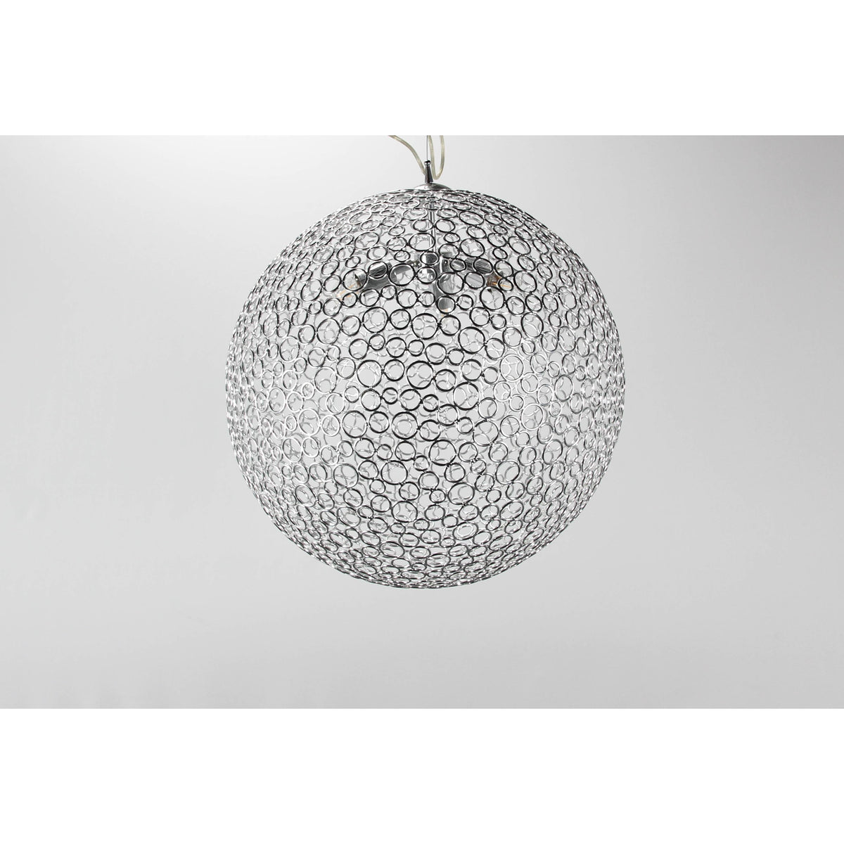 LAMP. COLGANTE PLATEADO 3L E27 60W