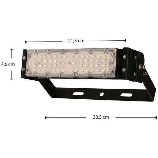 LAMP. LED EXT. REFLECTORA NEGRO 1L 50W 100-277V 6500K