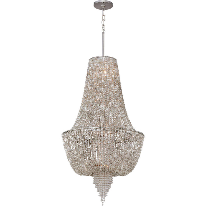 LAMP. COLGANTE VIXEN MEDIANO NIQUEL PULIDO 6L E12 60W