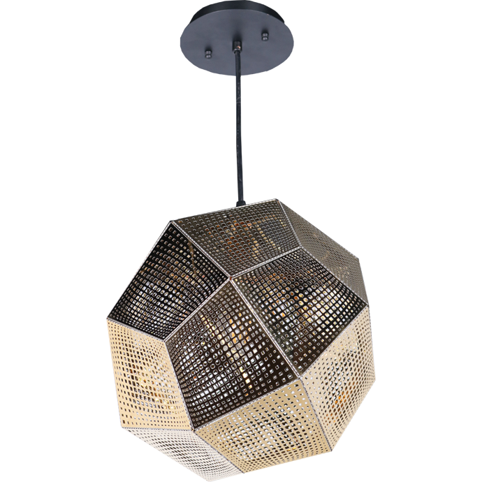 LAMP. TECHO DORADO Y NEGRO 1L E27 60W