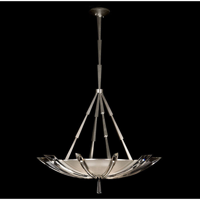 LAMP. COLGANTE CRISTAL ROUND VOL PLATEADO 3L E27 60W