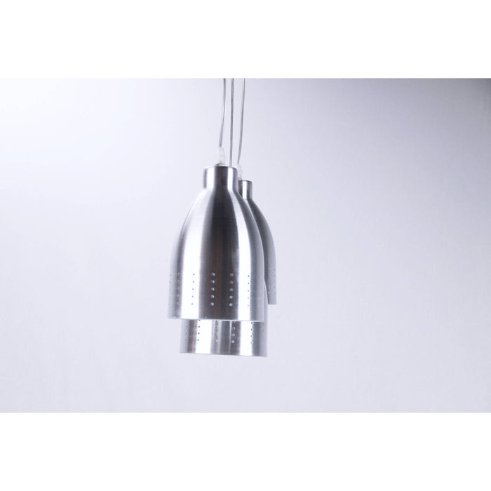 LAMP. COLGANTE NÍQUEL SATINADO 3L E27 60W