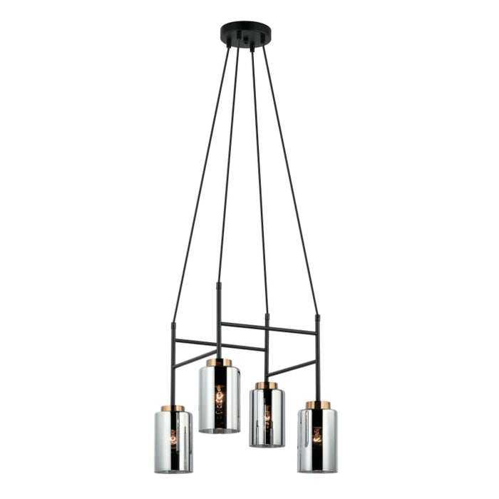 Lámpara Colgante Cobre Y Negro 4L E27 40W