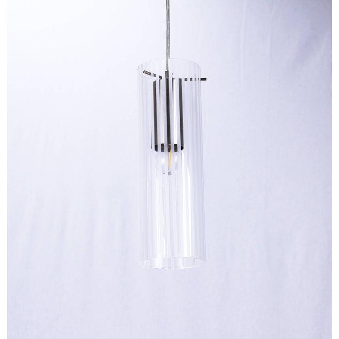 LAMP. COLGANTE NIQUEL SATINADO 1L E27 60W