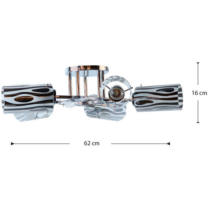 LAMP. TECHO CROMO 5L E27 60W