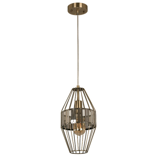LAMP. COLGANTE BRONCE ANTIGUO 1L E27 40W