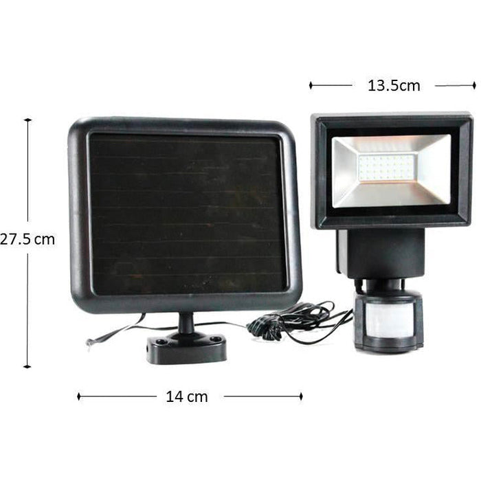LAMP. LED EXT. SOLAR PARED NEGRO 6.4W 6000K CON SENSOR IP44