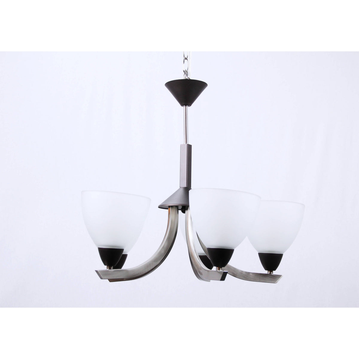 LAMP. COLGANTE NÍQUEL SATINADO 5L E27 60W