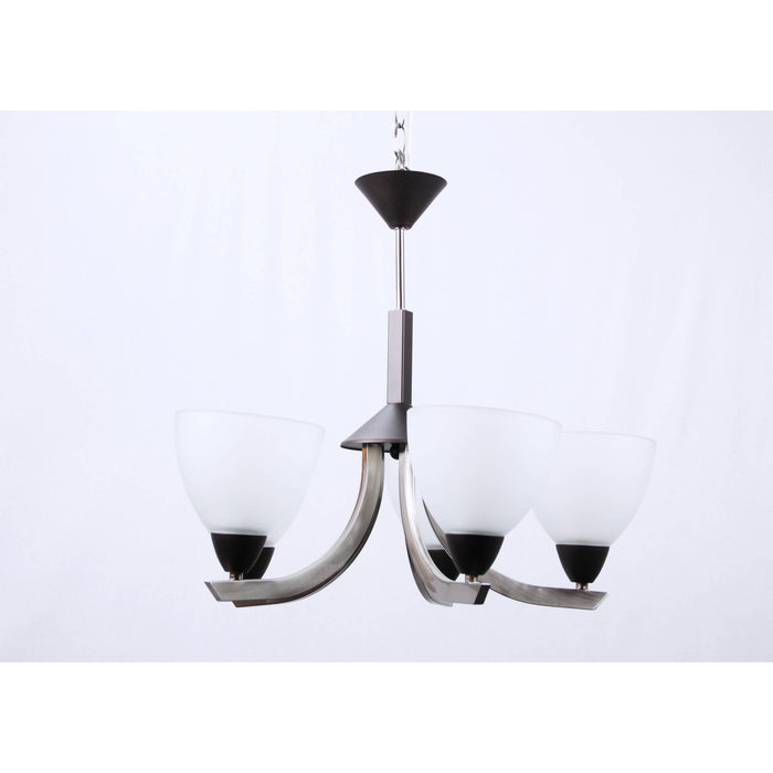 LAMP. COLGANTE NÍQUEL SATINADO 5L E27 60W