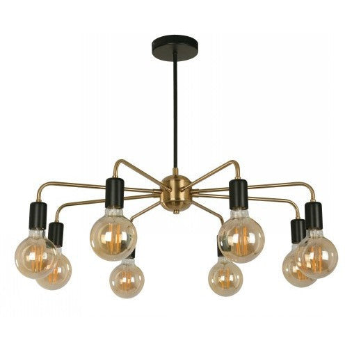 LAMP. TECHO NEGRO DORADO 8L E27 40W