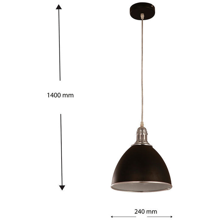 LAMP. COLGANTE NEGRO 1L E27 60W