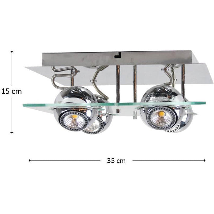 Lámpara Techo Reflectora Cromo 4L Gu10 50W