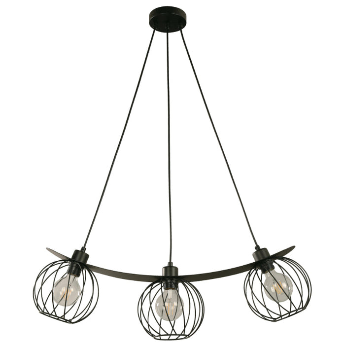 LAMP. COLGANTE NEGRO 3L E27 60W